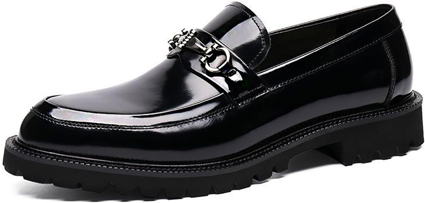 Мужские лоферы с массивной подошвой из лаковой кожи, без шнурков, с модной металлической цепочкой, противоскользящей подошвой, для офиса и повседневного делового образа, формальные пенни-лоферы Nhbeoen, черный
Мужские лоферы с массивной подошвой из лаковой кожи, без шнурков, с модной металлической цепочкой, противоскользящей подошвой, для офиса и повседневного делового образа, формальные пенни-лоферы Nhbeoen, черный