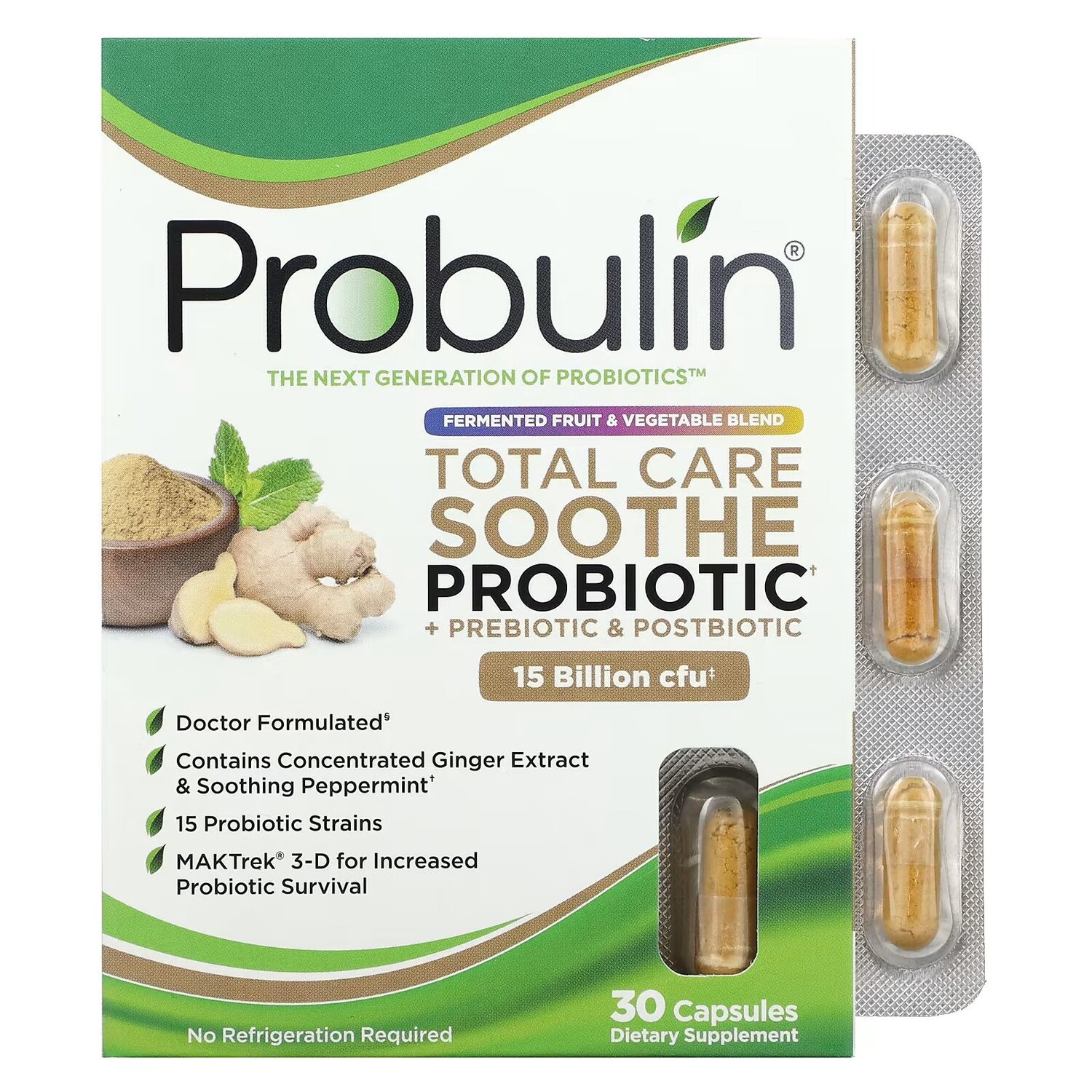 Total Care Soothe Пробиотик + Пребиотик и Постбиотик, 15 миллиардов КОЕ, 30 капсул Probulin
Total Care Soothe Пробиотик + Пребиотик и Постбиотик, 15 миллиардов КОЕ, 30 капсул Probulin
