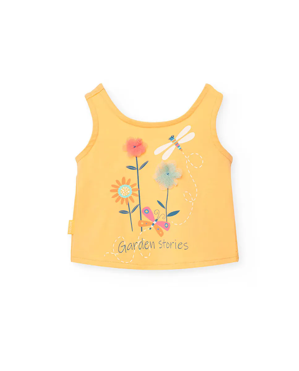 Футболка из хлопка для девочек с рисунком спереди Boboli, жёлтый
Футболка из хлопка для девочек с рисунком спереди Boboli, жёлтый