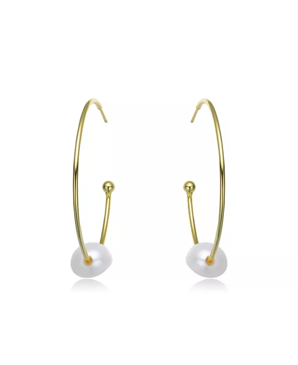 Стильные круглые серьги-кольца из стерлингового серебра с покрытием из 14-каратного золота и настоящим пресноводным жемчугом Genevive, gold
Стильные круглые серьги-кольца из стерлингового серебра с покрытием из 14-каратного золота и настоящим пресноводным жемчугом Genevive, gold