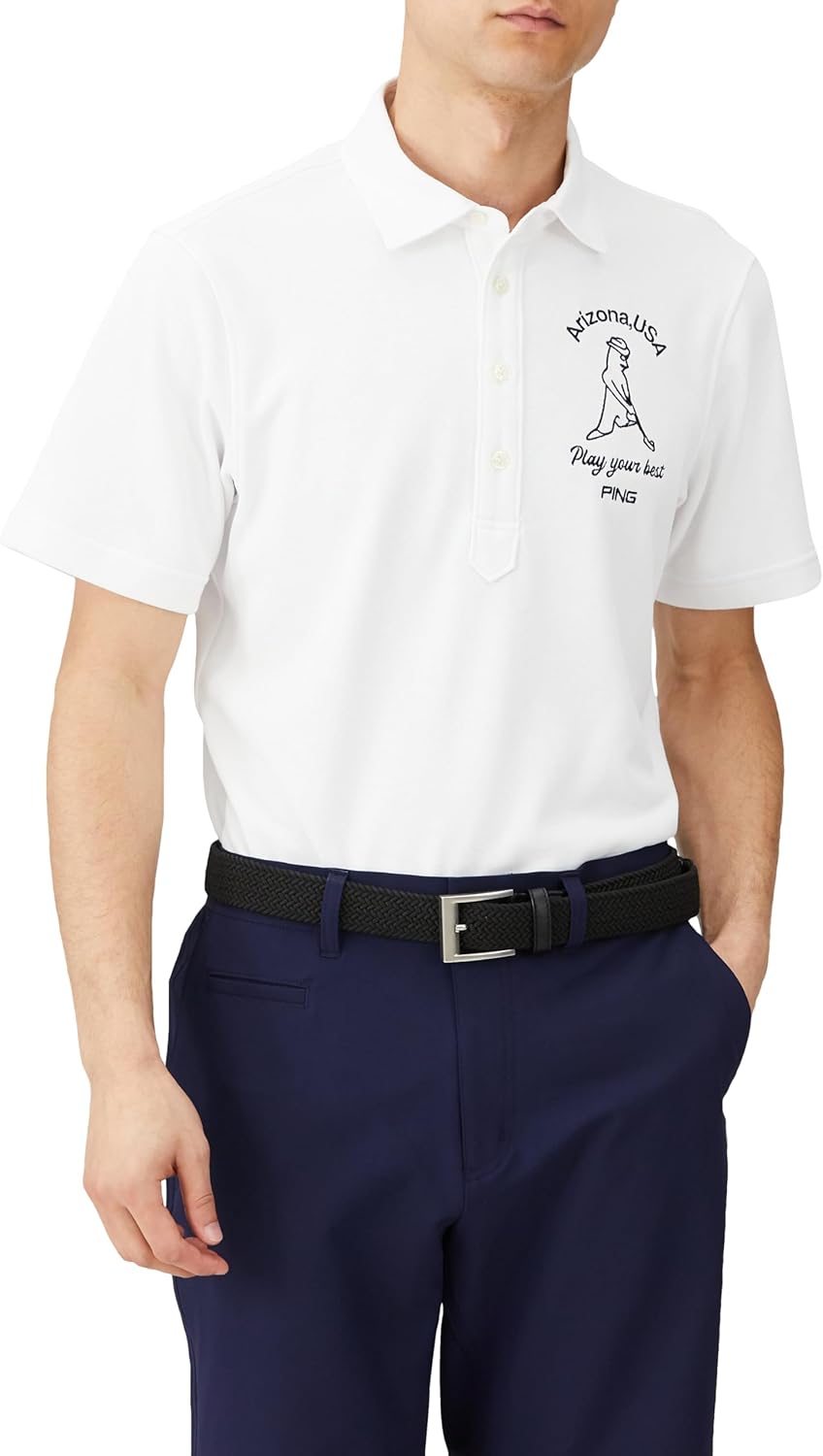 Мужская рубашка-поло с коротким рукавом (DRYMIX: влагоотводящая, быстросохнущая, с защитой от УФ-излучения) / для гольфа / 621-4160201 Ping Apparel, белый
Мужская рубашка-поло с коротким рукавом (DRYMIX: влагоотводящая, быстросохнущая, с защитой от УФ-излучения) / для гольфа / 621-4160201 Ping Apparel, белый
