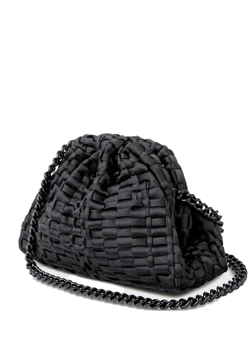 Клатч с плетеной текстурой и цепочным ремешком Maria La Rosa, черный
Клатч с плетеной текстурой и цепочным ремешком Maria La Rosa, черный