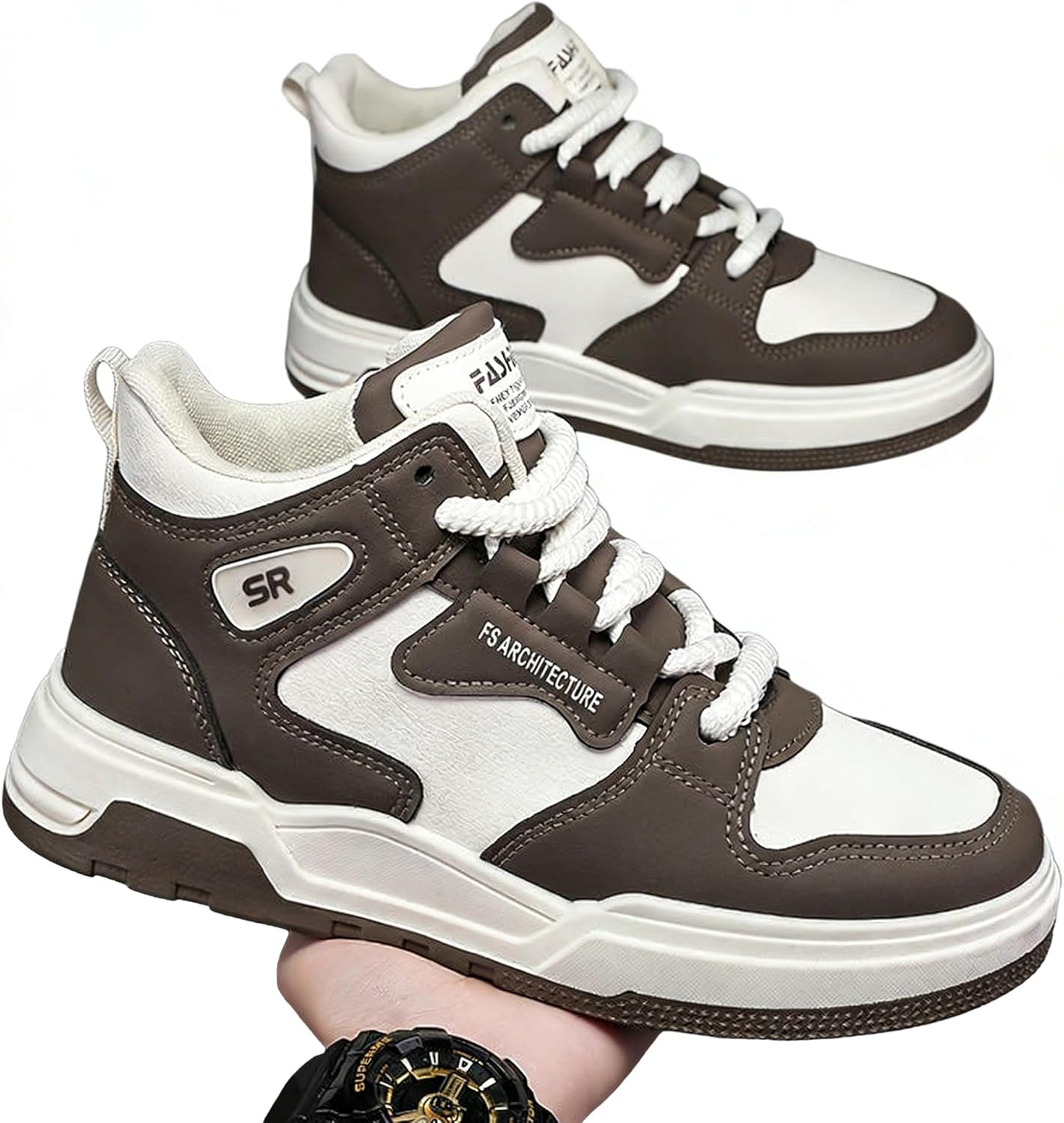 Модные мужские кроссовки высокие для повседневной ходьбы, нескользящие, дышащие, стильные и крутые Liahuimio, коричневый
Модные мужские кроссовки высокие для повседневной ходьбы, нескользящие, дышащие, стильные и крутые Liahuimio, коричневый