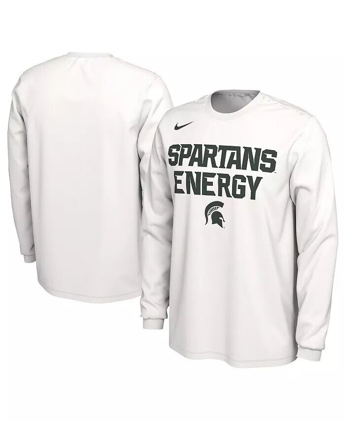 Белая мужская и женская футболка с длинным рукавом Michigan State Spartans 2024 On-Court Bench Energy Nike, белый
Белая мужская и женская футболка с длинным рукавом Michigan State Spartans 2024 On-Court Bench Energy Nike, белый