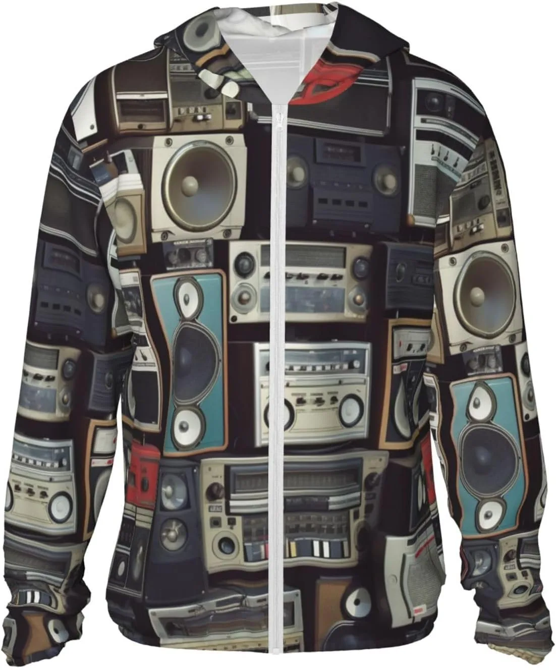 UPF 50+ легкая куртка на молнии с капюшоном для защиты от солнца, унисекс, с длинным рукавом, принт Vintage Wall of Radio Boombox LHBWCVN
UPF 50+ легкая куртка на молнии с капюшоном для защиты от солнца, унисекс, с длинным рукавом, принт Vintage Wall of Radio Boombox LHBWCVN