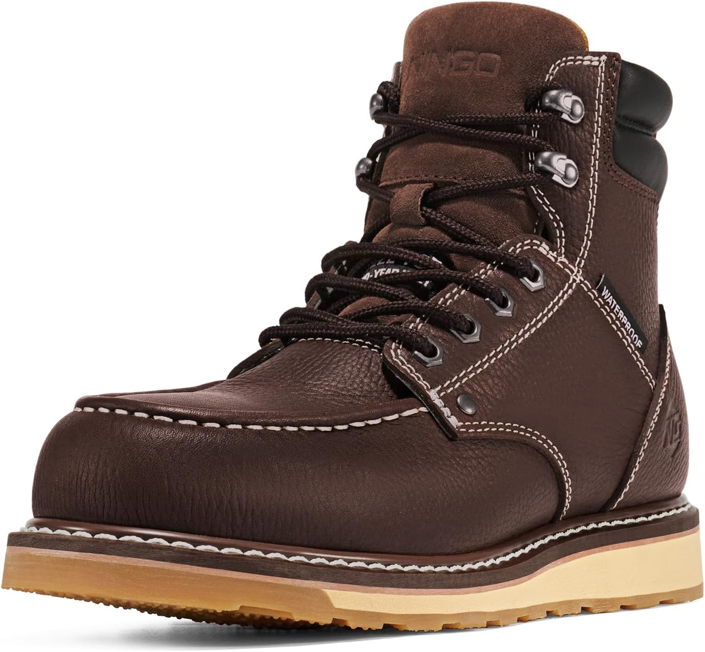 Ботинки NINGO для мужчин с металлическим/мягким носком, 15 см водонепроницаемые мужские ботинки с клиновидным носком, темно-коричневый
Ботинки NINGO для мужчин с металлическим/мягким носком, 15 см водонепроницаемые мужские ботинки с клиновидным носком, темно-коричневый