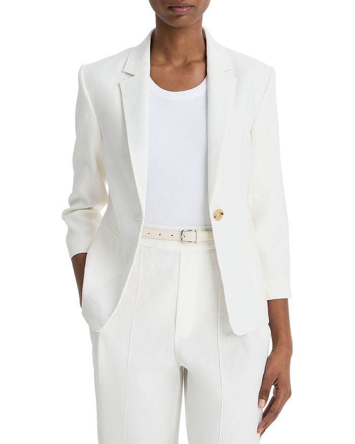 Укороченный блейзер из льняной смеси Vince, слоновая кость/кремовый
Укороченный блейзер из льняной смеси Vince, слоновая кость/кремовый