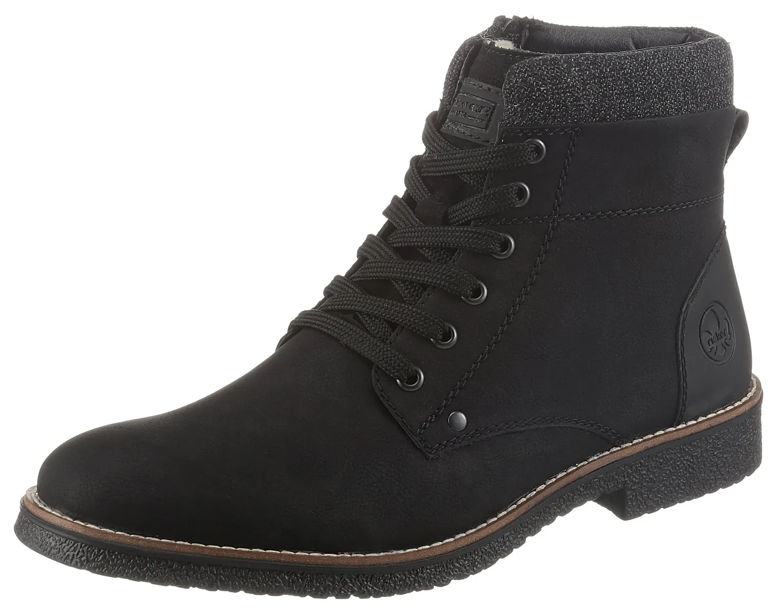 Ботильоны Rieker на шнуровке и согревающей подкладке из натуральной шерсти, черный
Ботильоны Rieker на шнуровке и согревающей подкладке из натуральной шерсти, черный