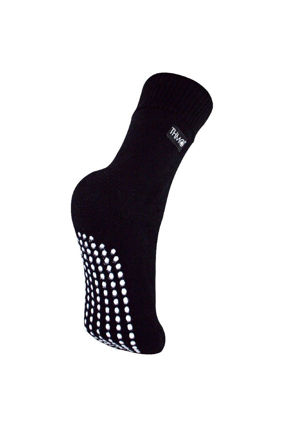 Толстые и теплые домашние термоноски-тапочки с захватами THMO, черный
Толстые и теплые домашние термоноски-тапочки с захватами THMO, черный