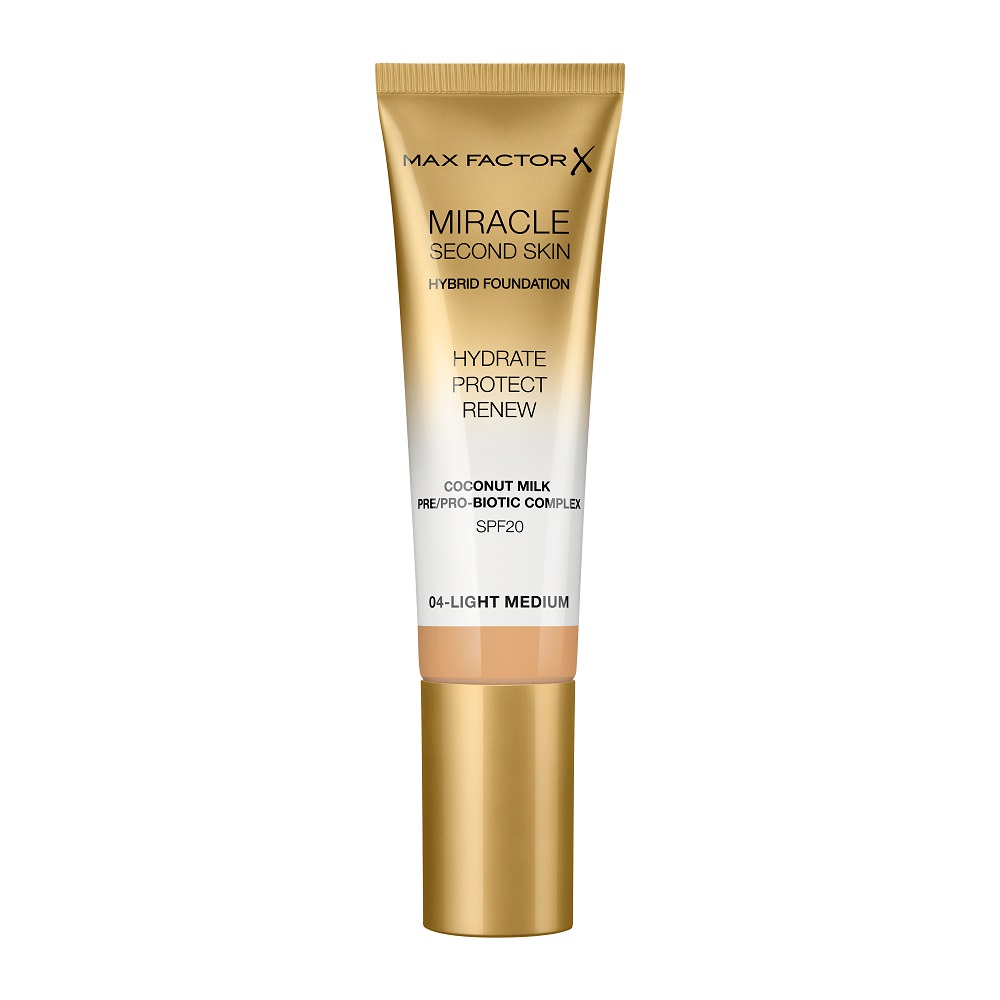 Жидкая основа miracle second skin hybrid foundation Max Factor, цвет nr. 04 light medium, 30 мл
Жидкая основа miracle second skin hybrid foundation Max Factor, цвет nr. 04 light medium, 30 мл