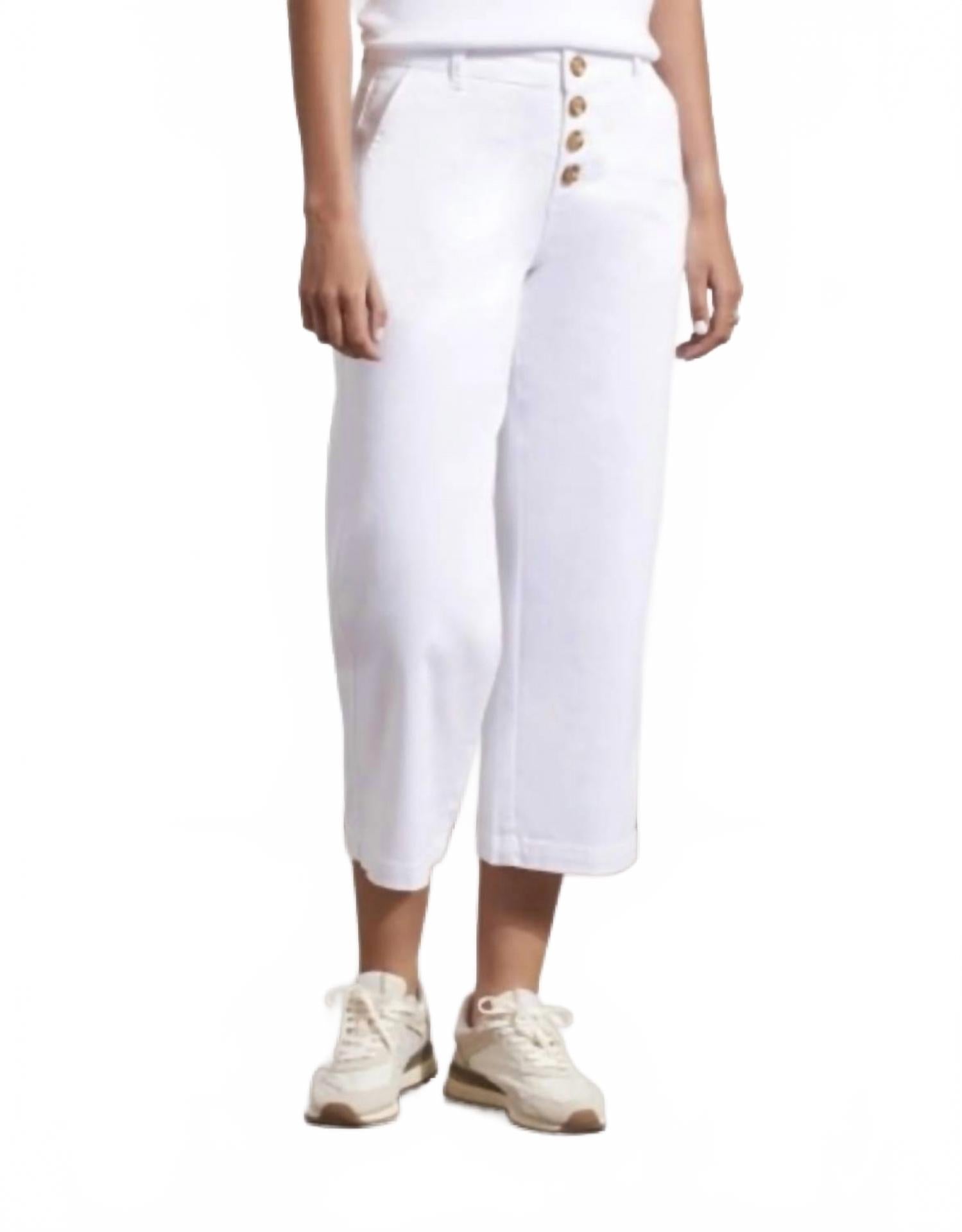 "Audrey" Джинсы с широкими штанинами на пуговицах, белые TRIBAL
"Audrey" Джинсы с широкими штанинами на пуговицах, белые TRIBAL