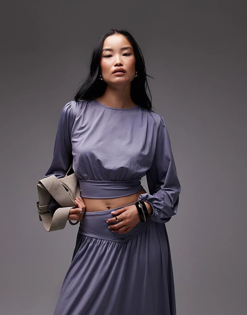 Облегающий топ с драпировкой, рукавами-фонариками и завязками сзади от ASOS DESIGN, серый цвет
Облегающий топ с драпировкой, рукавами-фонариками и завязками сзади от ASOS DESIGN, серый цвет