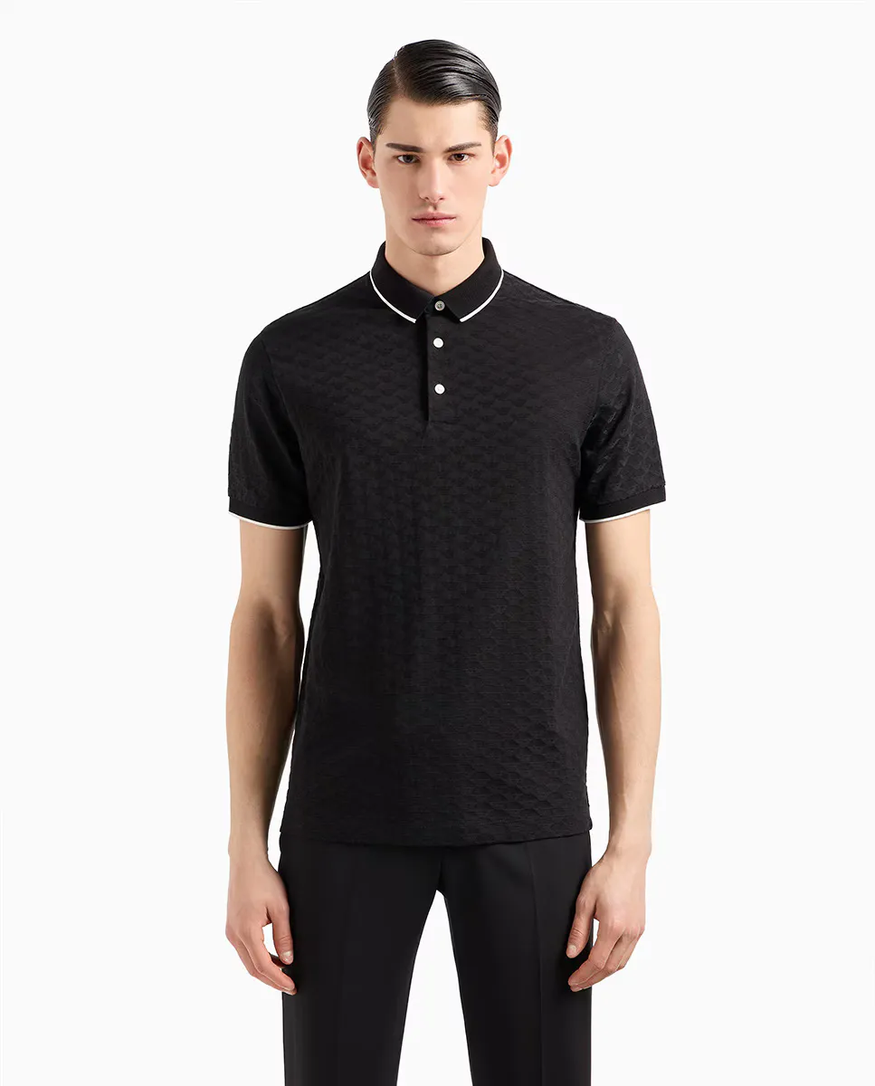 Мужская хлопковая рубашка-поло с короткими рукавами и рисунком в виде нескольких орлов Emporio Armani, черный
Мужская хлопковая рубашка-поло с короткими рукавами и рисунком в виде нескольких орлов Emporio Armani, черный