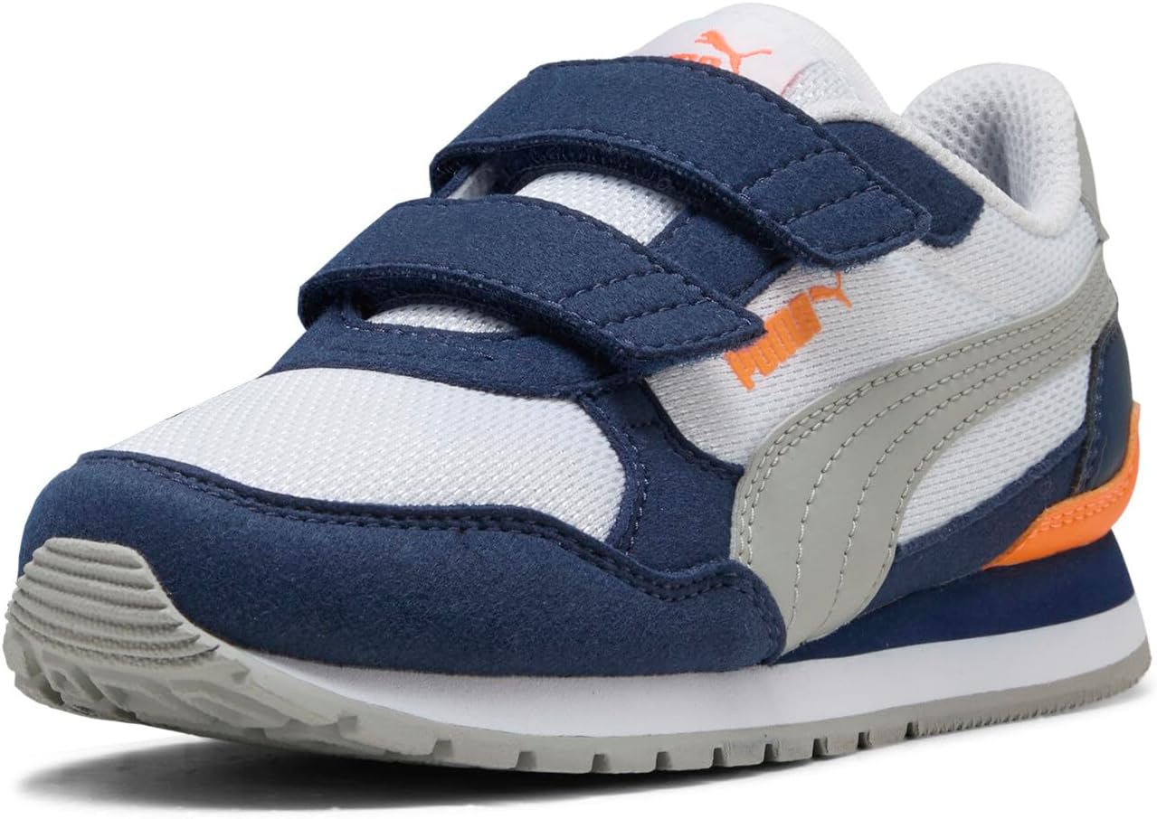 Кроссовки Puma St Runner унисекс-детские на липучке, белый/синий/оранжевый/серый
Кроссовки Puma St Runner унисекс-детские на липучке, белый/синий/оранжевый/серый