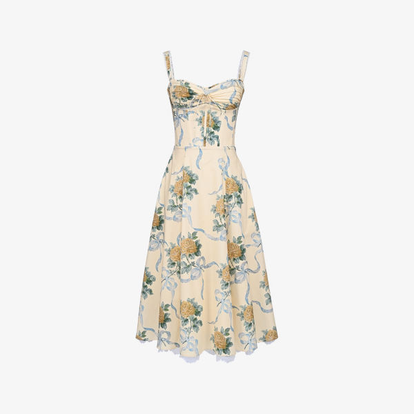 Платье миди House Of Cb из стрейч-хлопка с цветочным принтом, лимонный
Платье миди House Of Cb из стрейч-хлопка с цветочным принтом, лимонный