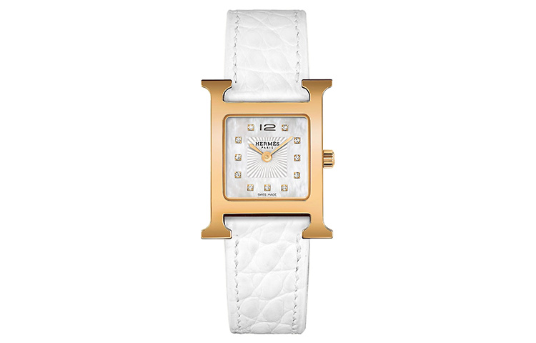 Heure H Наручные часы Кварцевый механизм Ремешок из крокодиловой кожи Белый циферблат Женские часы HERMES
Heure H Наручные часы Кварцевый механизм Ремешок из крокодиловой кожи Белый циферблат Женские часы HERMES