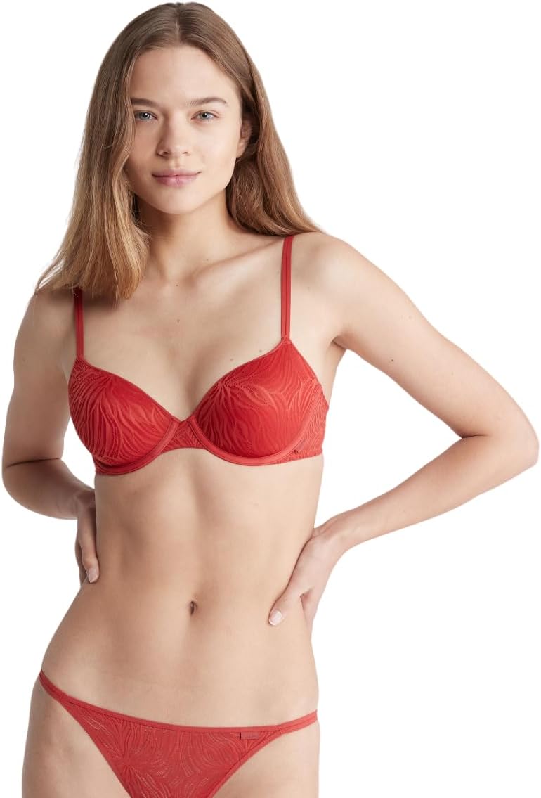 Calvin Klein Womens Sheer Marquisette Lightly Lined Demi Bra, Jazzberry Jam
Calvin Klein Womens Sheer Marquisette Lightly Lined Demi Bra, Jazzberry Jam