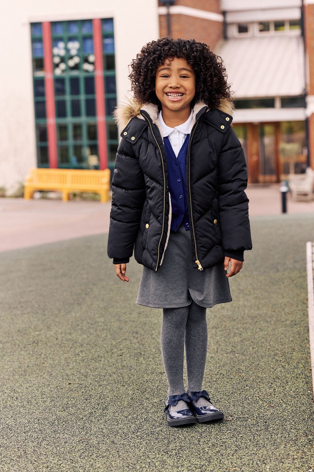 Пальто утепленное с отделкой из искусственного меха Next, черный
Пальто утепленное с отделкой из искусственного меха Next, черный