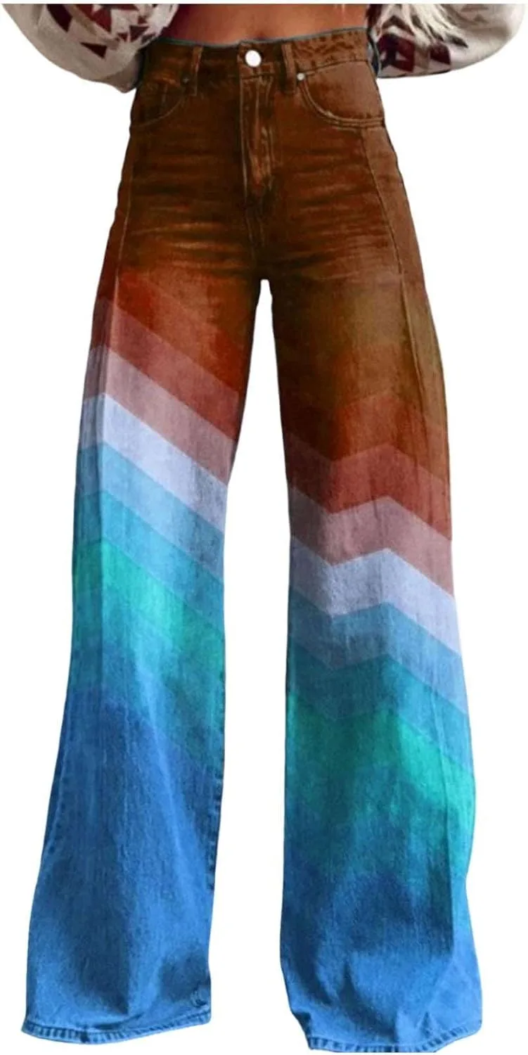 Винтажные палаццо-брюки для женщин с радужным шевронным принтом OELNWED
Винтажные палаццо-брюки для женщин с радужным шевронным принтом OELNWED