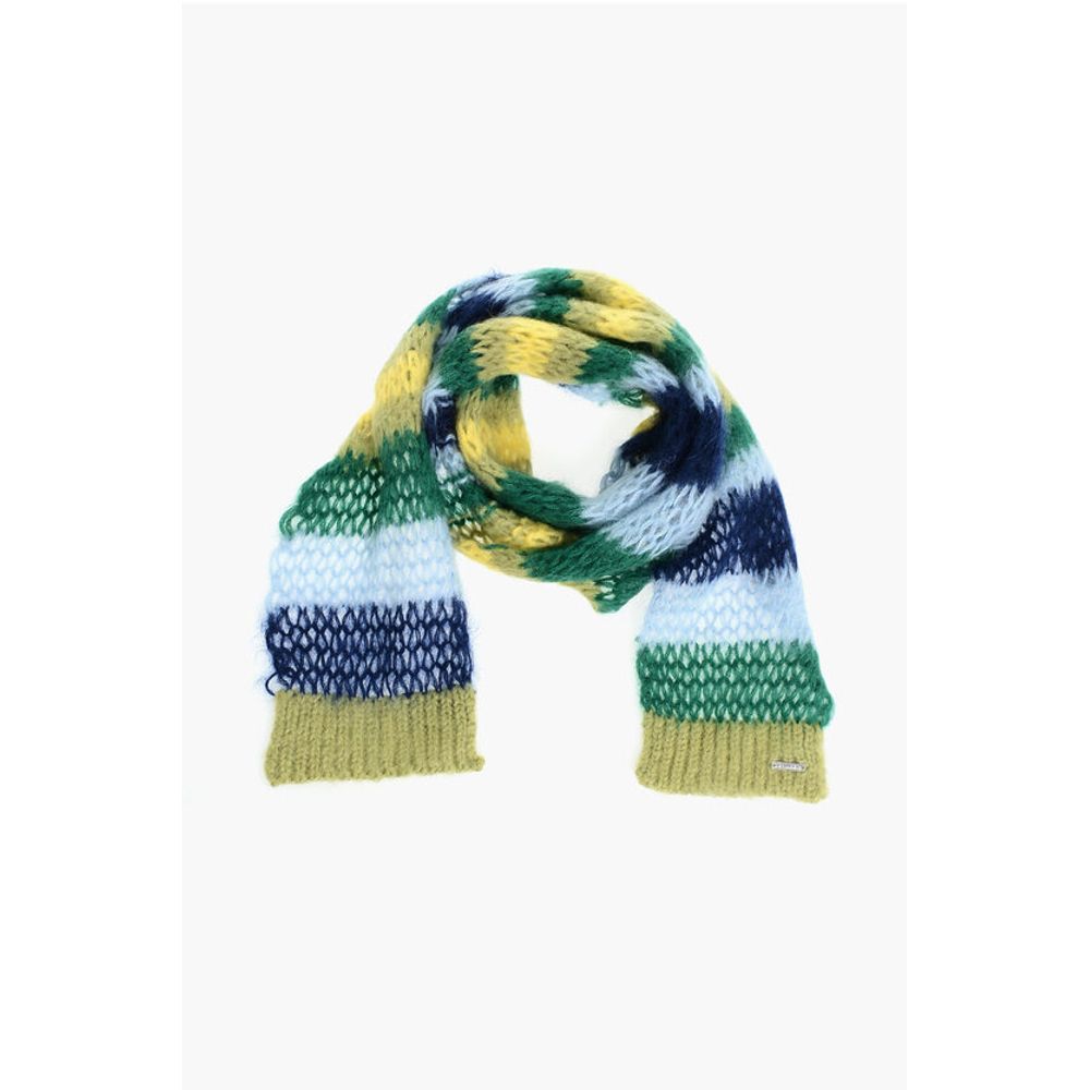 Полосатый шарф из мохеровой смеси с логотипом серебристого тона Dsquared2, Bicolor
Полосатый шарф из мохеровой смеси с логотипом серебристого тона Dsquared2, Bicolor