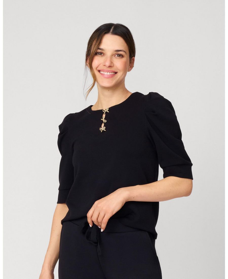 Топ с пышными рукавами и бантом Cable & Gauge, Jet black
Топ с пышными рукавами и бантом Cable & Gauge, Jet black