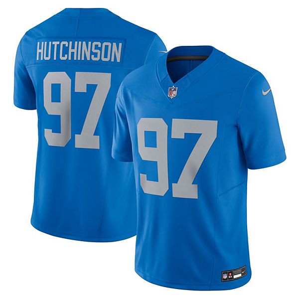 Мужская футболка Detroit Lions Vapor FUSE Alternate Limited Aidan Hutchinson синяя Nike
Мужская футболка Detroit Lions Vapor FUSE Alternate Limited Aidan Hutchinson синяя Nike