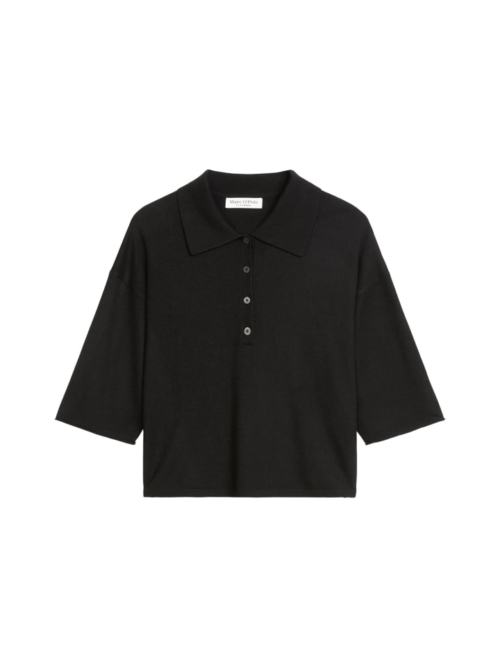 Рубашка-поло из тонкой трикотажной ткани, свободного кроя, черного цвета Marc O'Polo
Рубашка-поло из тонкой трикотажной ткани, свободного кроя, черного цвета Marc O'Polo