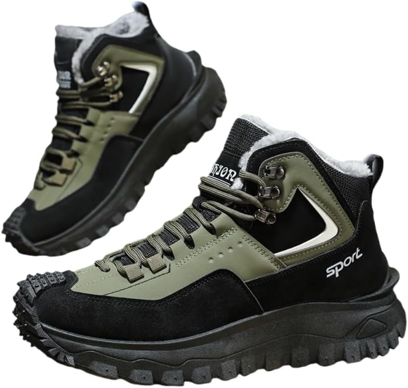 Мужские зимние высокие ботинки с теплой флисовой подкладкой - противоскользящие, долговечные зимние ботинки на шнуровке для активного отдыха на холоде Hhhchpm, зеленый
Мужские зимние высокие ботинки с теплой флисовой подкладкой - противоскользящие, долговечные зимние ботинки на шнуровке для активного отдыха на холоде Hhhchpm, зеленый