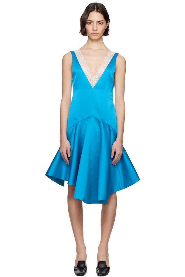 Платье миди с V-образным вырезом и драпированным подолом Jw Anderson, синий
Платье миди с V-образным вырезом и драпированным подолом Jw Anderson, синий