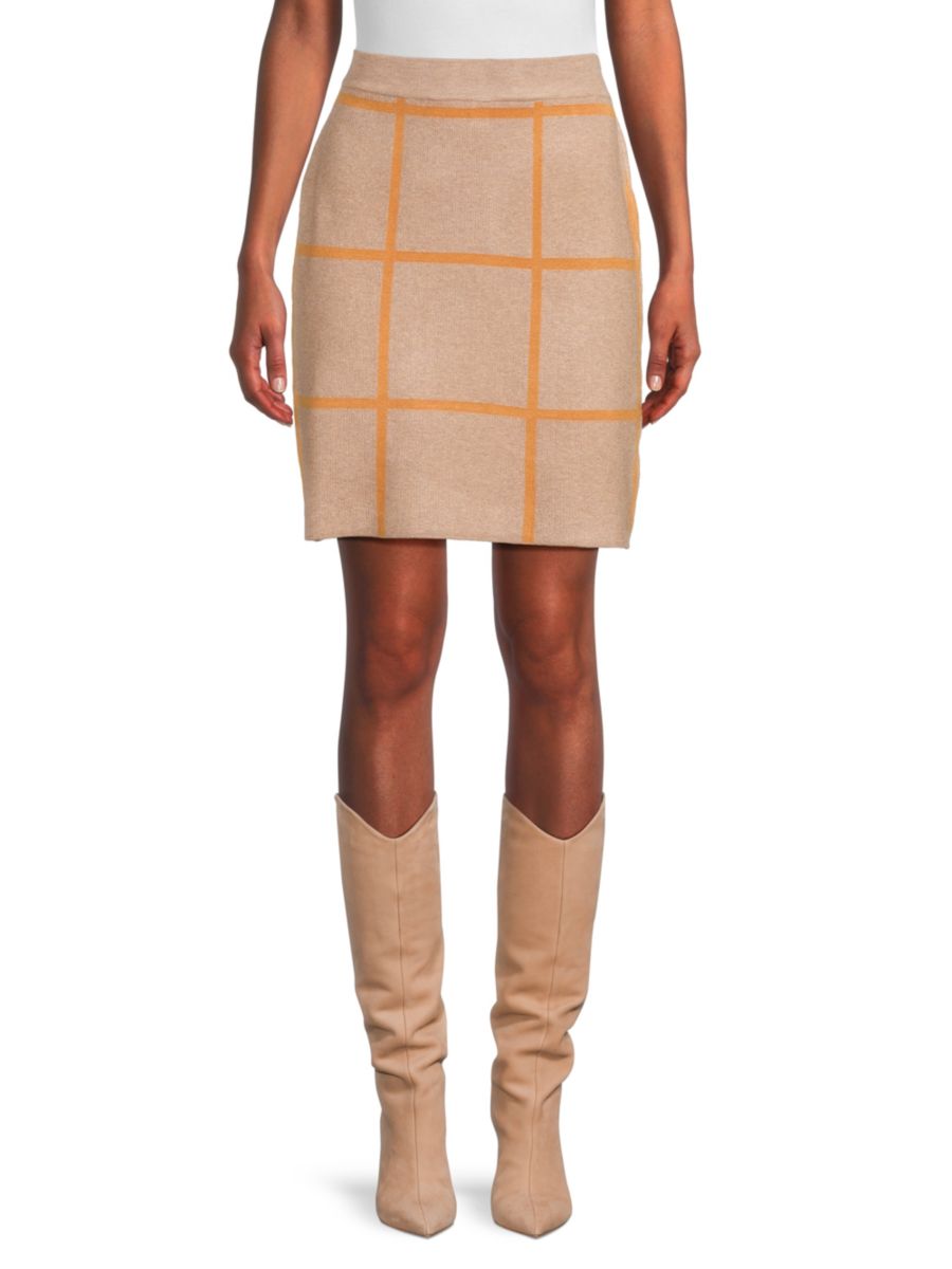 Клетчатая прямая мини-юбка Saks Fifth Avenue, желто-коричневый
Клетчатая прямая мини-юбка Saks Fifth Avenue, желто-коричневый