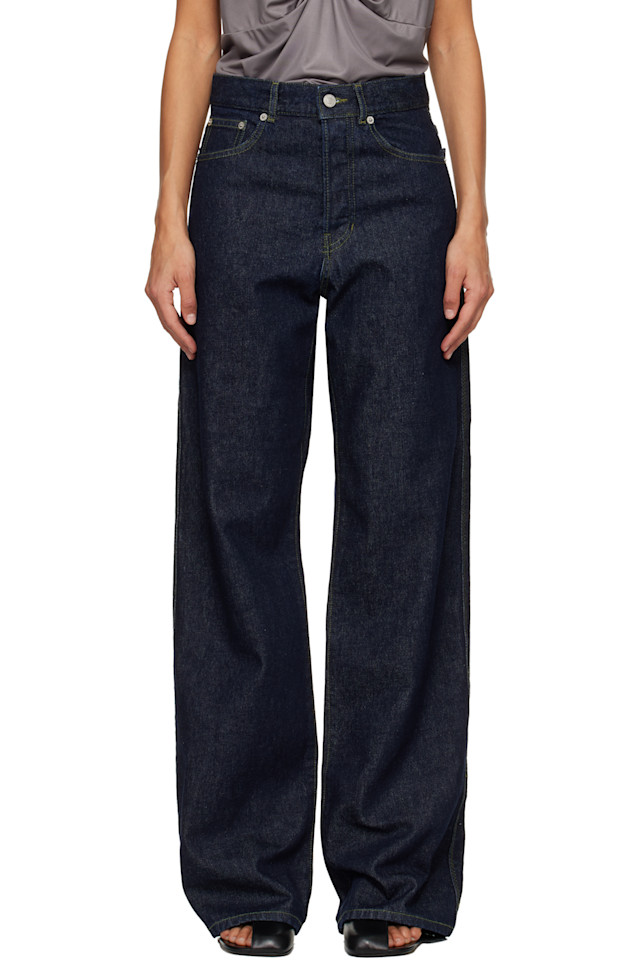 Dries Van Noten Синие джинсы с кожаными нашивками
Dries Van Noten Синие джинсы с кожаными нашивками