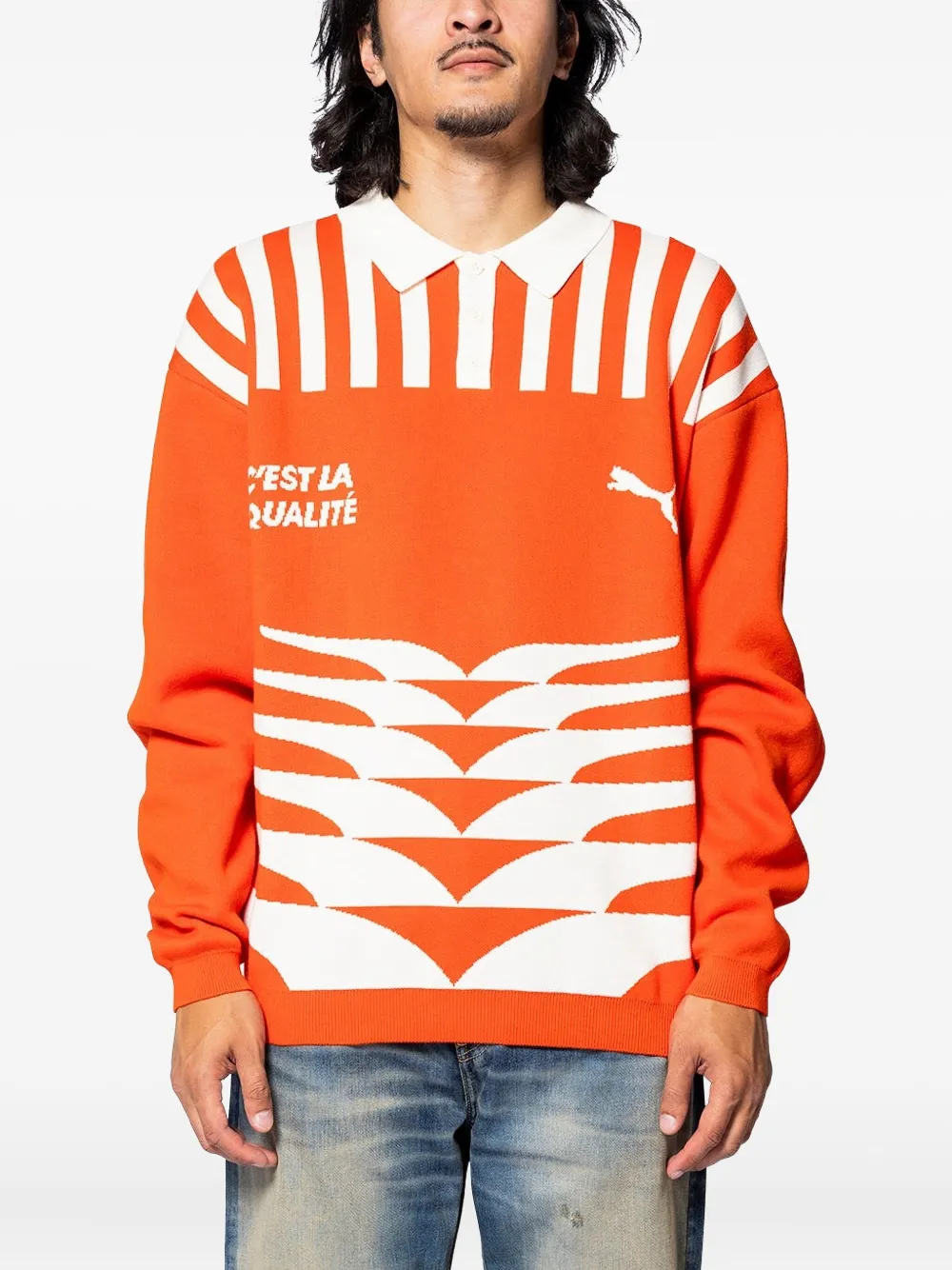 Свитер с воротником поло и графичным принтом PUMA, красный
Свитер с воротником поло и графичным принтом PUMA, красный