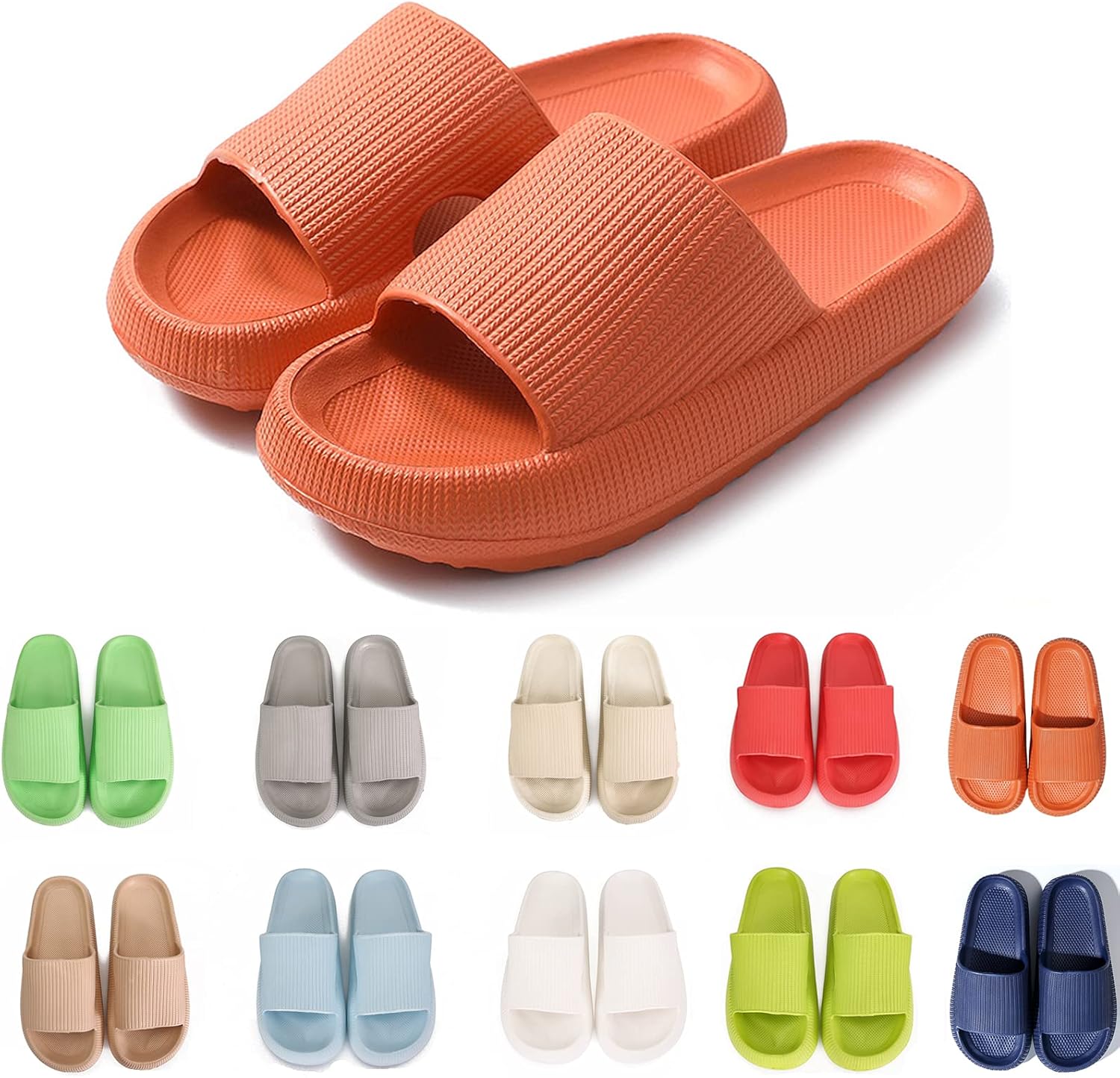 Тапочки rosyclo Cloud для женщин и мужчин с массажной толстой подошвой, противоскользящие для душа, супер мягкие уютные тапочки для дома, для использования внутри и снаружи, оранжевый
Тапочки rosyclo Cloud для женщин и мужчин с массажной толстой подошвой, противоскользящие для душа, супер мягкие уютные тапочки для дома, для использования внутри и снаружи, оранжевый