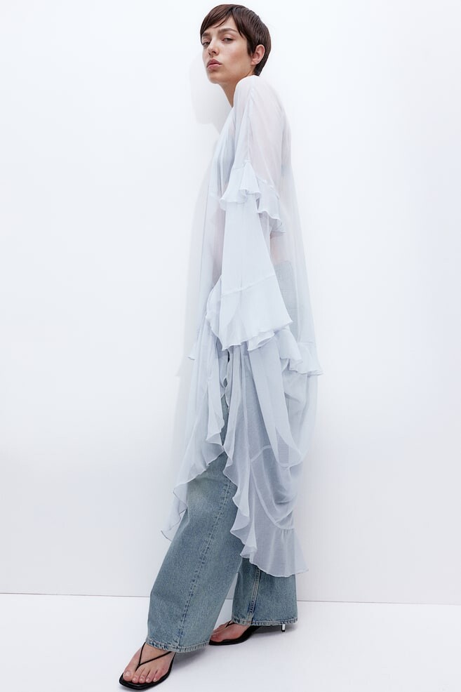 Шифоновое платье с воланами H&M, голубой
Шифоновое платье с воланами H&M, голубой