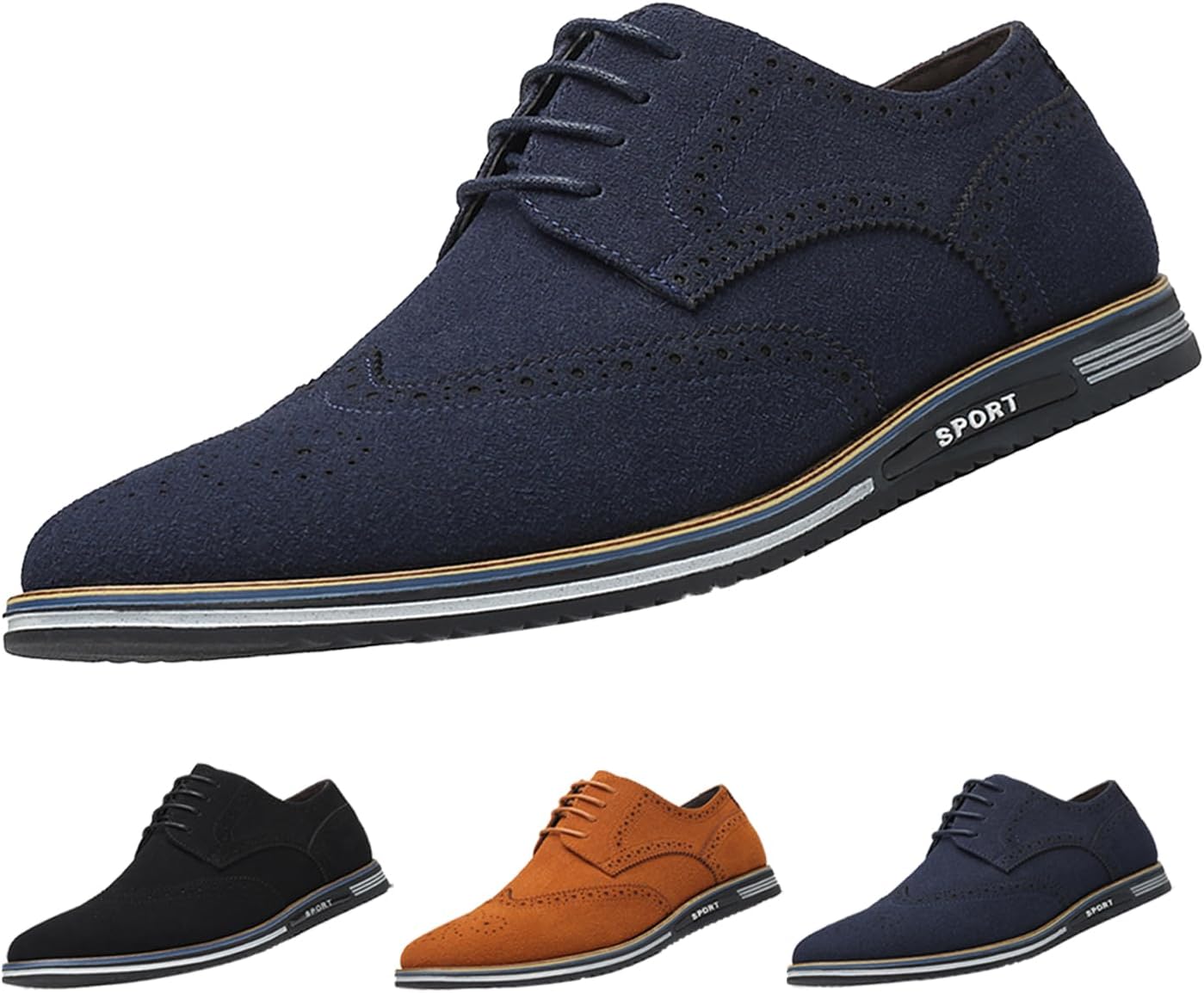 Мужские замшевые оксфорды, стильные винтажные удобные шнурованные нескользящие классические туфли с крыльями и резьбой, подходящие для бизнеса и повседневной носки Blackeeight, синий
Мужские замшевые оксфорды, стильные винтажные удобные шнурованные нескользящие классические туфли с крыльями и резьбой, подходящие для бизнеса и повседневной носки Blackeeight, синий