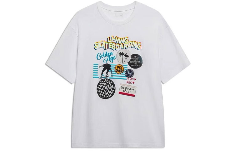 Футболка для скейтбординга унисекс белая Lining, белый
Футболка для скейтбординга унисекс белая Lining, белый