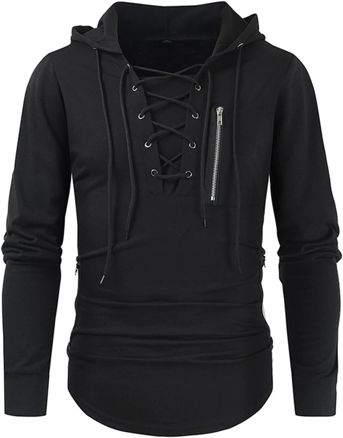 Толстовка с капюшоном для мужчин, дизайн со шнуровкой, на молнии с карманами
Толстовка с капюшоном для мужчин, дизайн со шнуровкой, на молнии с карманами