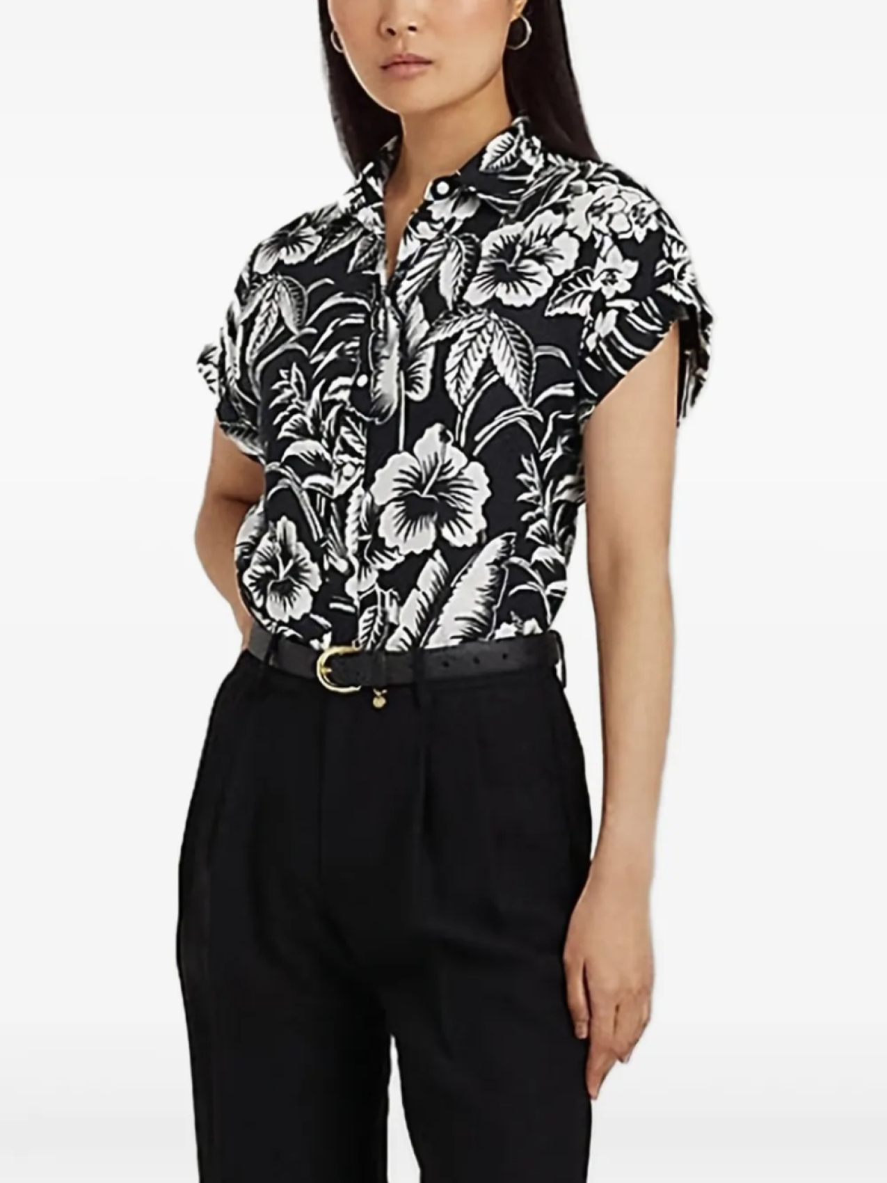 Льняная рубашка с цветочным принтом Lauren Ralph Lauren, черный
Льняная рубашка с цветочным принтом Lauren Ralph Lauren, черный