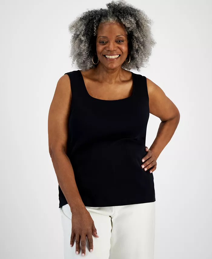 Футболка-майка с квадратным вырезом из хлопка больших размеров Style & Co, черный
Футболка-майка с квадратным вырезом из хлопка больших размеров Style & Co, черный