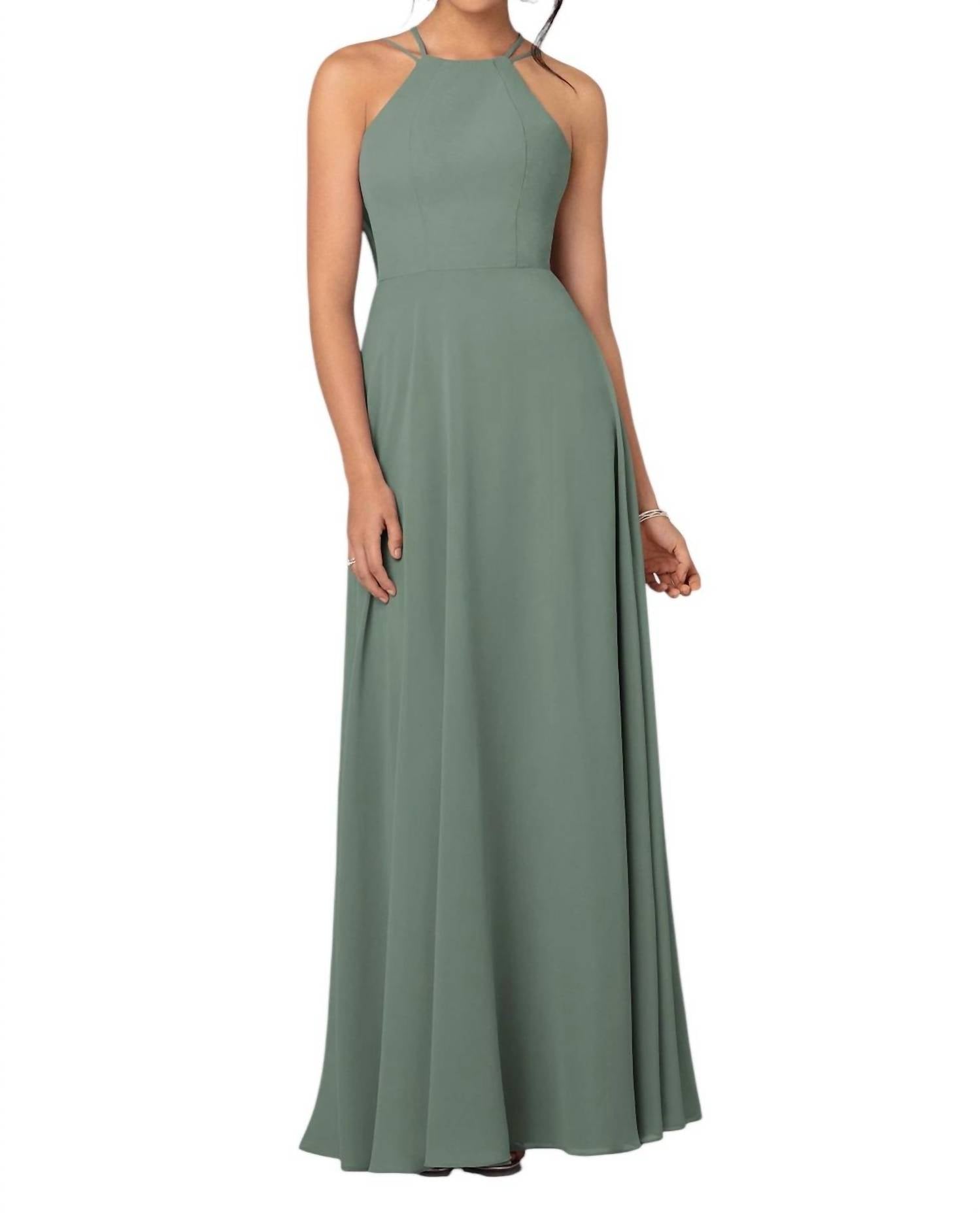 Простое платье для подружки невесты с высоким вырезом халтер в цвете Evergreen Sorella Vita
Простое платье для подружки невесты с высоким вырезом халтер в цвете Evergreen Sorella Vita