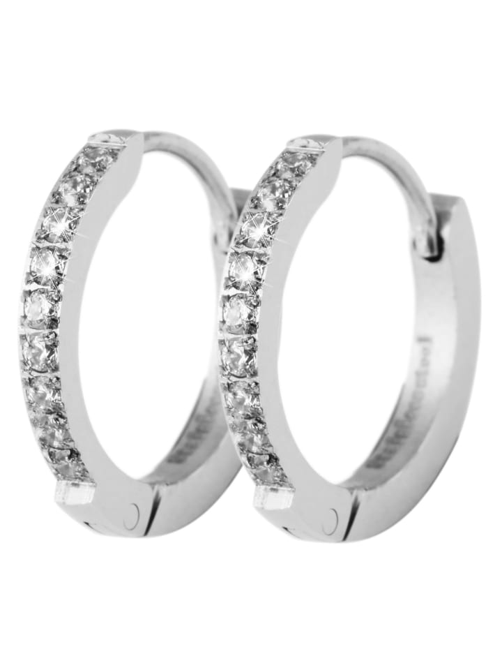 Adeliás Женские серьги - серьги-кольца на шарнирах из нержавеющей стали со стразами серебристого цвета
Adeliás Женские серьги - серьги-кольца на шарнирах из нержавеющей стали со стразами серебристого цвета