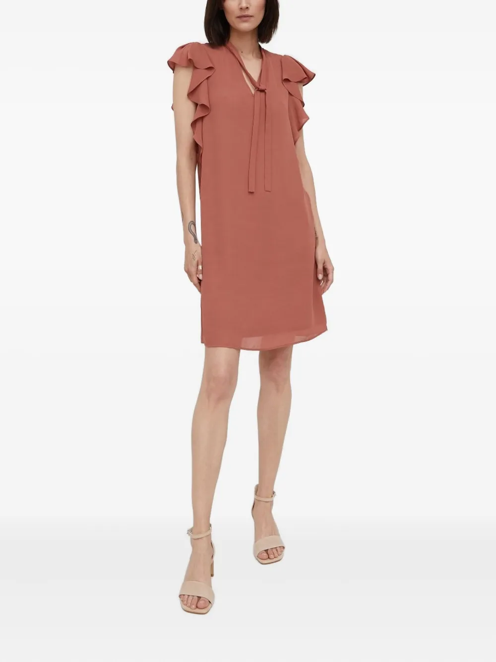 Мини-платье с оборками на рукавах Pennyblack, коричневый
Мини-платье с оборками на рукавах Pennyblack, коричневый