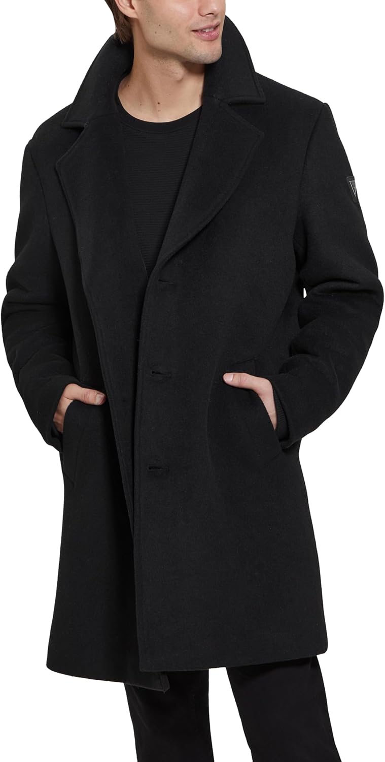 GUESS mens Gus Single Breasted Overcoat Quilted Bib, Jet Black
GUESS mens Gus Single Breasted Overcoat Quilted Bib, Jet Black