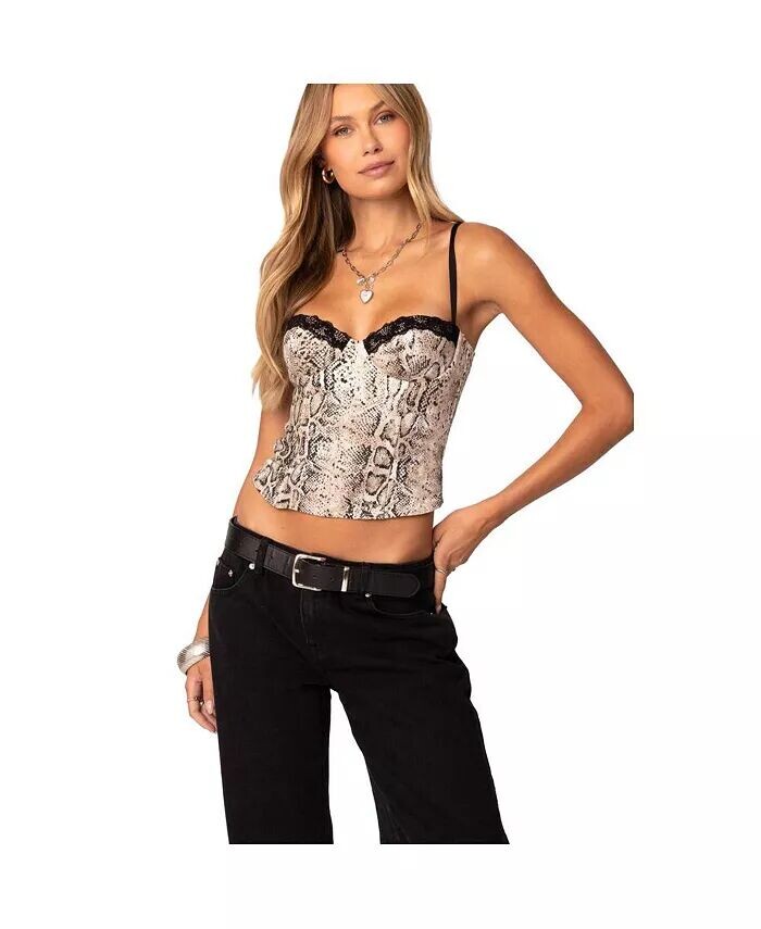 Женский джинсовый корсет из змеиной кожи Edikted, мультиколор
Женский джинсовый корсет из змеиной кожи Edikted, мультиколор