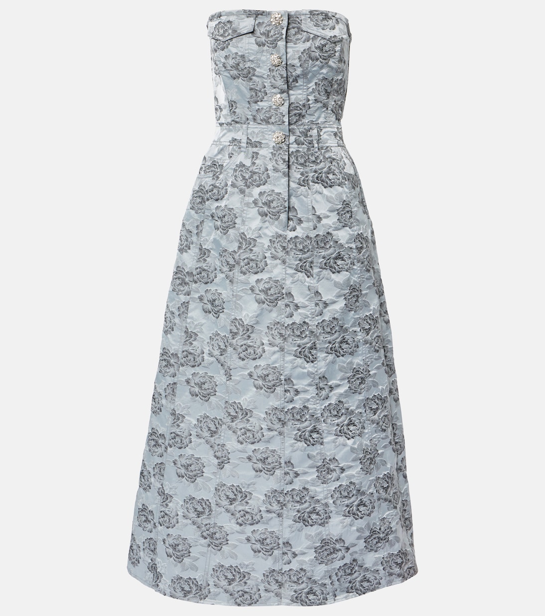 Платье миди без бретелек с цветочным жаккардом Ganni, Illusion Blue
Платье миди без бретелек с цветочным жаккардом Ganni, Illusion Blue