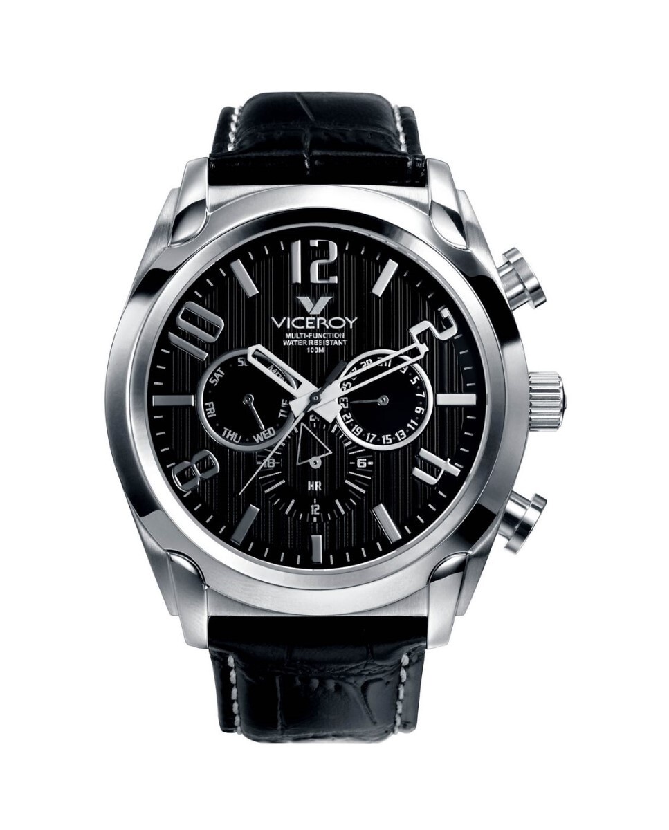 Многофункциональные мужские часы на черном кожаном ремешке Viceroy, черный
Многофункциональные мужские часы на черном кожаном ремешке Viceroy, черный