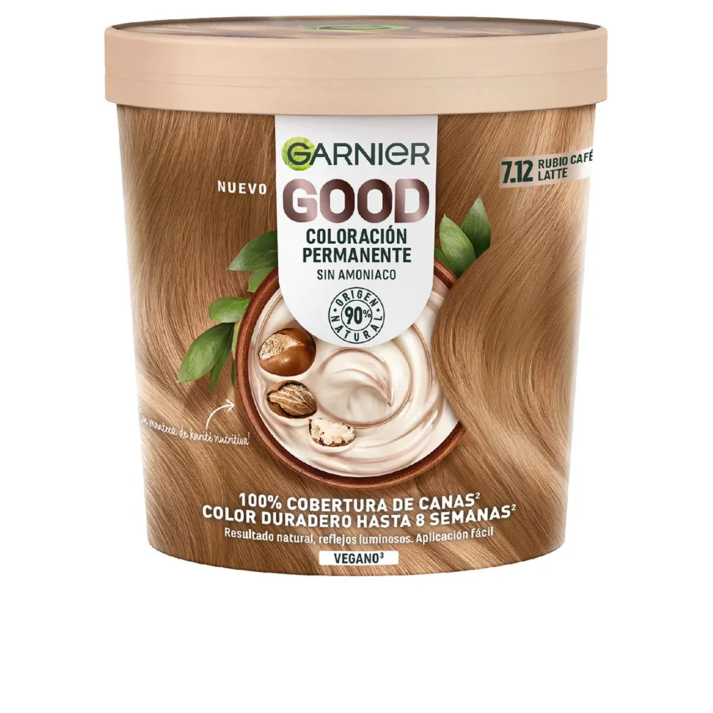 Краска для волос Good coloración permanente Garnier, цвет 7.12 rubio café latte, 217 мл.
Краска для волос Good coloración permanente Garnier, цвет 7.12 rubio café latte, 217 мл.