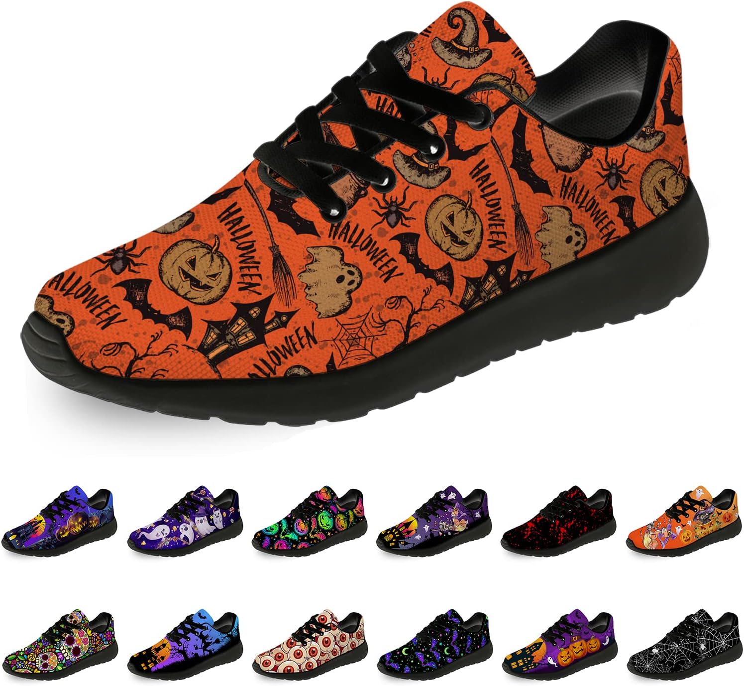 Кроссовки на Хэллоуин для женщин и мужчин, беговые, для прогулок и тенниса, с изображением тыквы, призрака и летучей мыши, подарки для мальчиков и девочек Horethy, оранжевый
Кроссовки на Хэллоуин для женщин и мужчин, беговые, для прогулок и тенниса, с изображением тыквы, призрака и летучей мыши, подарки для мальчиков и девочек Horethy, оранжевый