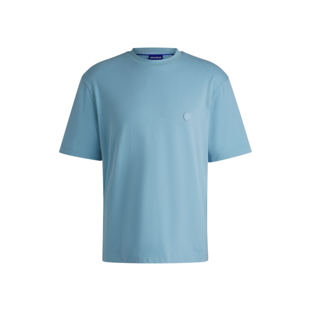 Футболка из хлопкового джерси с логотипом HAPPY HUGO, светло-голубой
Футболка из хлопкового джерси с логотипом HAPPY HUGO, светло-голубой