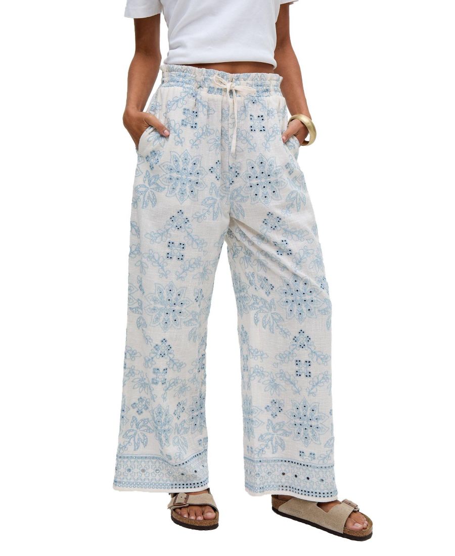 Женские брюки Cherice с широкими штанинами и вышивкой по всей поверхности Raffya, Cream
Женские брюки Cherice с широкими штанинами и вышивкой по всей поверхности Raffya, Cream